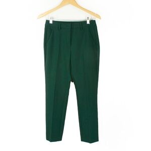 Weekend Max Mara Green High Waist Cigarette Stretch Trouser Pants